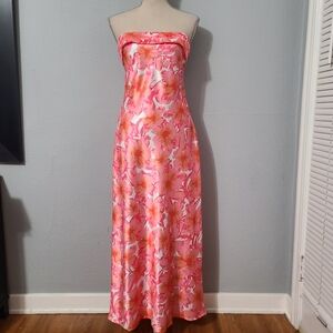 Fortunate One Wandering‎ Eyes Maxi Dress Pink NWT Size Large